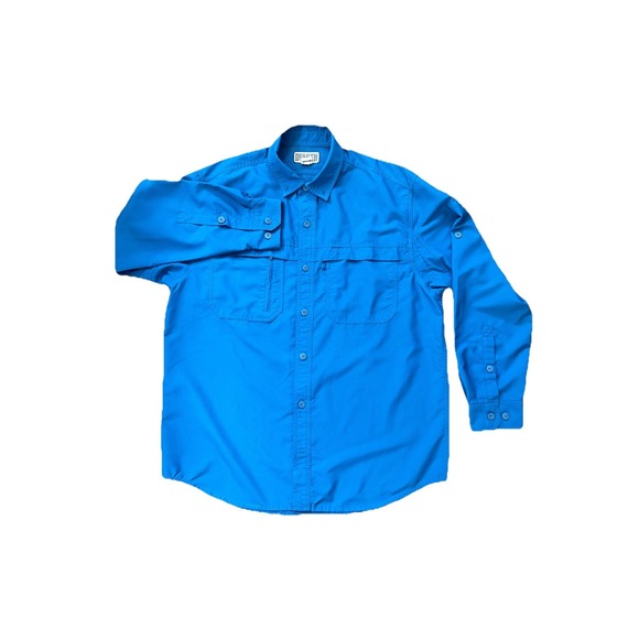 Duluth‎ Trading Shirt Mens Large Blue CoolPlus Action Fishing Hiking Outdoor L/S - Picture 2 of 8